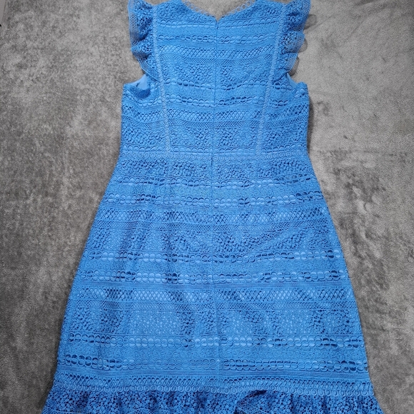 J.Crew Women's Dress Cap Sleeve Blue Lace Ruffle Sleeveless Size 10 NWT Coquette - Picture 14 of 14